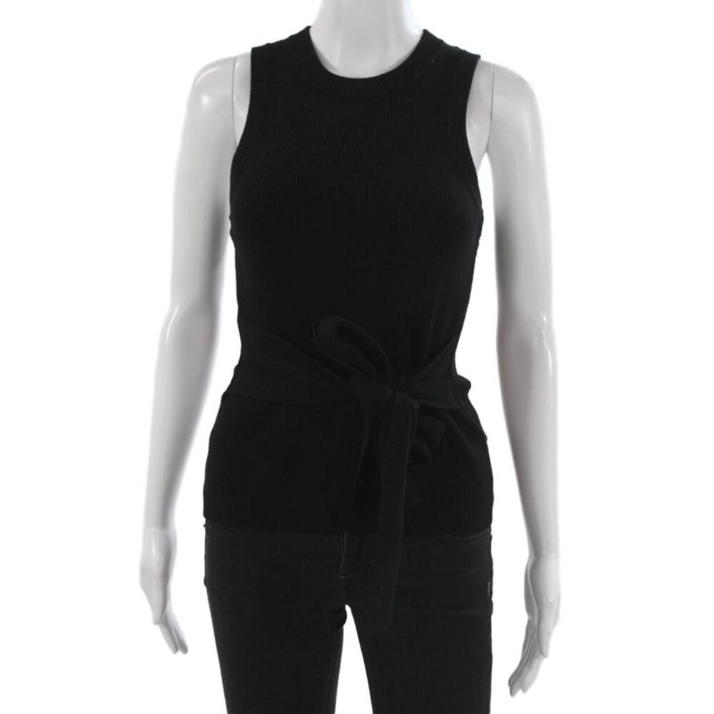 Toccin Women Black Basic Sleeveless Tank Rayon Blend Crew Neck Size M